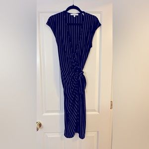Pinstripe Wrap Pencil Dress